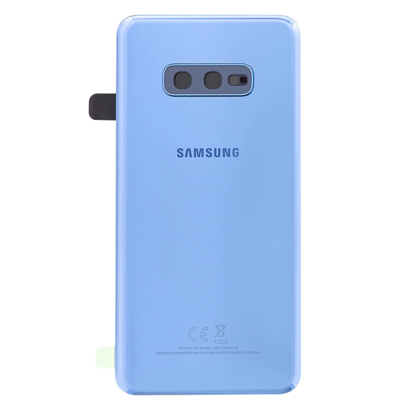 Vitre arrière Galaxy S10e d'origine Samsung bleu azur pour remplacement