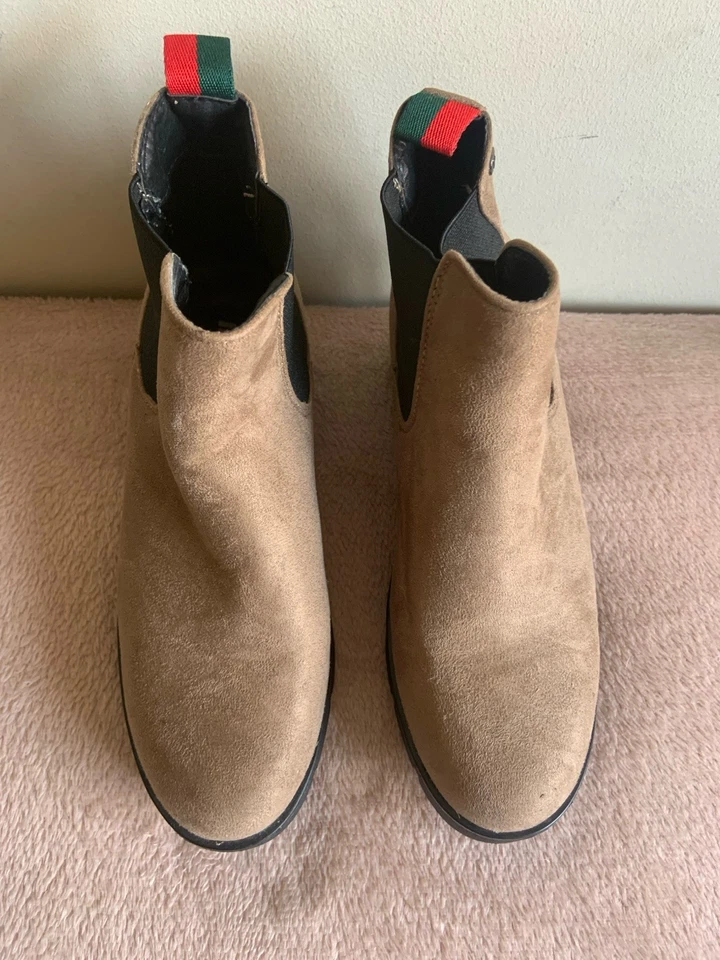 Mustang MTNG Ankle Boots Taupe Beige Nubuck Chunky Platform Size 4 37 Ex/Cond - Image 4 of 4