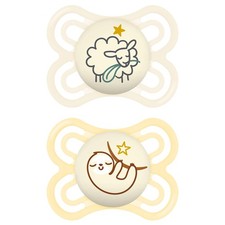 MAM Perfect Night Baby Pacifier, Patented Nipple, Glows in the Dark, 2 Pack, ...