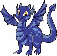 5in x 5in Blue Happy Dragon Dragons Sticker Decal Vinyl Car Window Stickers D...