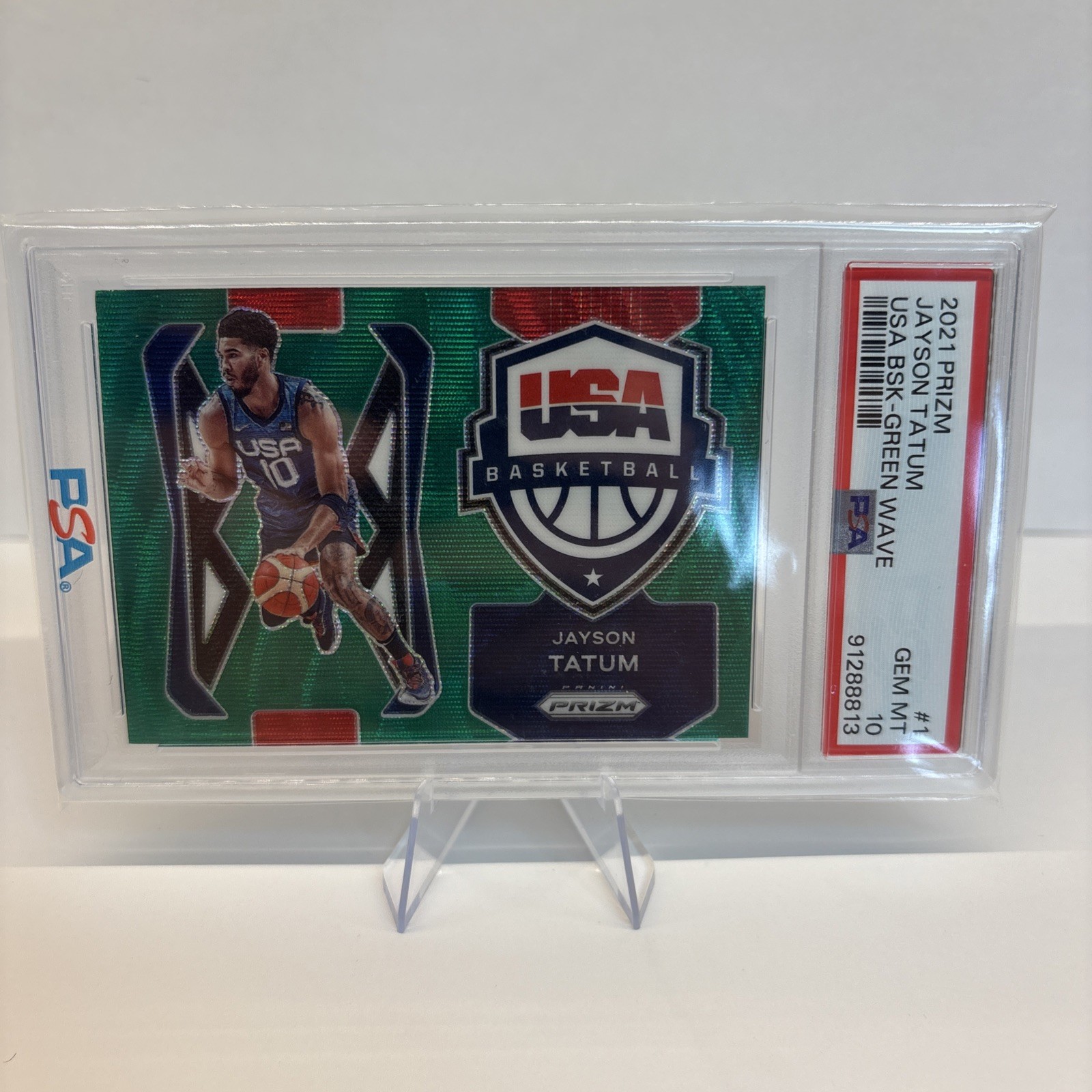 *POP 9* 2021-22 Panini Prizm - JAYSON TATUM #1 USA Basketball Green Wave PSA 10