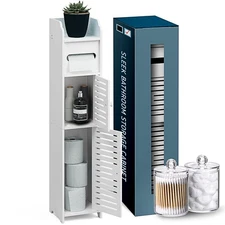 Bathroom Storage Organizer - Floor Standing with Shelves - Includes 2 Apothec...