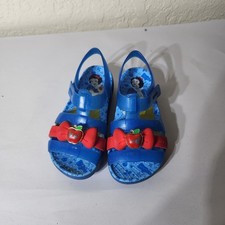 Crocs Disney Snow White Blue Glitter Jelly Sandals Kids C11 Red Bow Apple Charm