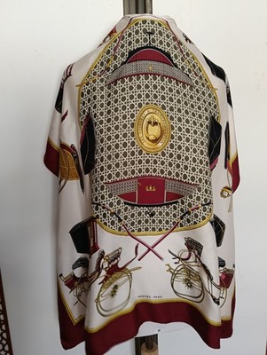 Vintage Hermès Schal Autos mit Seidenumwandlung Hermes Silk Scarf 