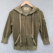 Juicy Couture Velour Track Suit Set Olive Green Made in USA Hoodie M Pants S