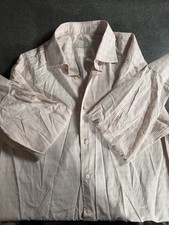 Ermenegildo Zegna Button-Up Dress Shirt 42/16.5 Pink W/ Purple Orange Stripes