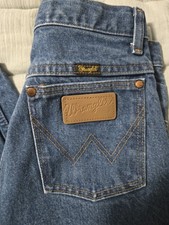 Wrangler Boys Jeans Dark Wash Size 16 Slim Pockets Logo 13MWBDI Adjustable
