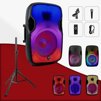 proreck Titan 15A 600W 15-Zoll-LED-betriebener Bluetooth-PA-Lautsprecher