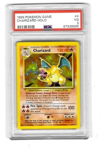 1999 Pokemon Game Charizard - Holo #4 PSA 3 VG