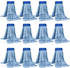 Matthew Microfiber Mop Head Replacement, 12-Pack, Heavy Duty, Blue
