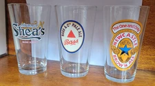 MICHAEL SHEA'S - NEWCASTLE BROWN ALE- BASS & CO.  ONE PINT Beer Glasses