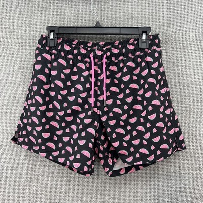 HAPPY SOCKS Swim Trunks Black Watermelon Print Mesh Lined Pocket NWT Mens Small