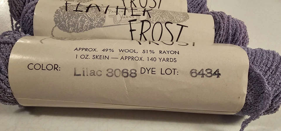 Vintage Pauline Denham Yarns Feather Frost 51.7% Wool and 48.3 % rayon NEW - Image 3 of 3