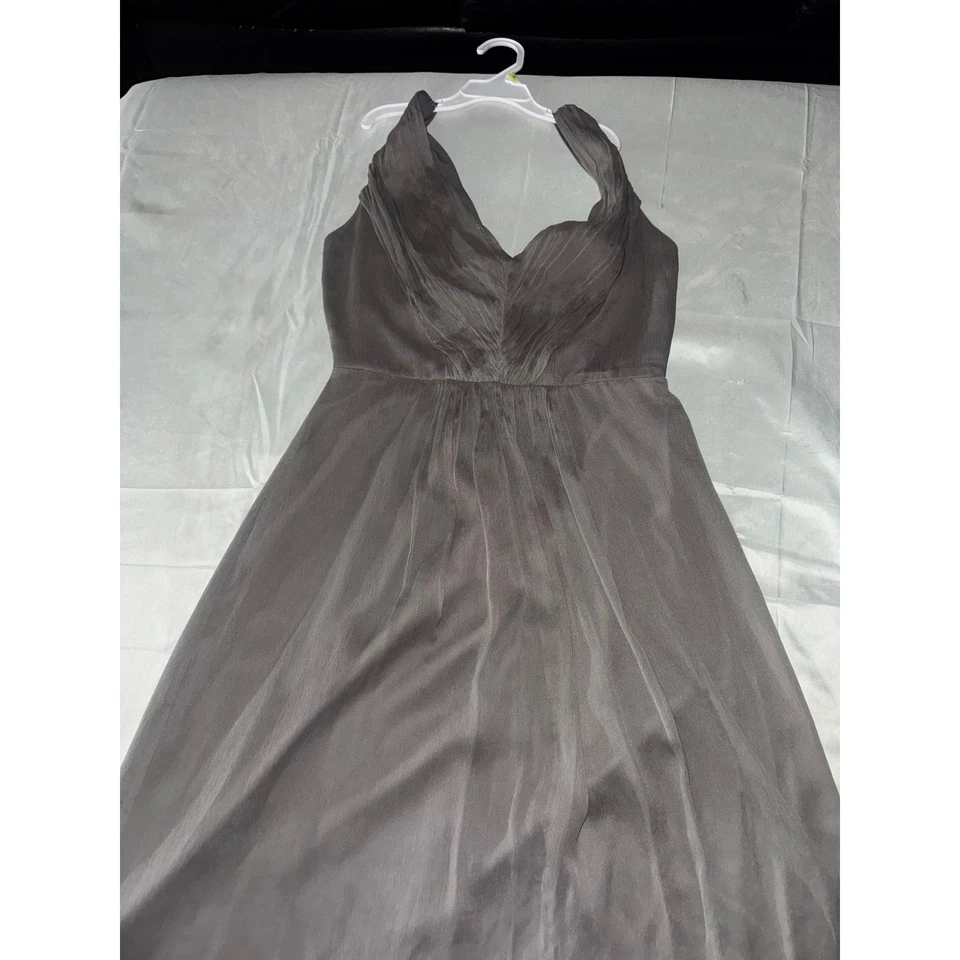 J. Экипаж шелк серый 6 V шеи плиссированные шифона подружки невесты официальное платье коктейль - Изображение 2 из 4