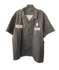 Camp Crystal Lake Jason Friday The 13th Button Down Stripe Shirt Embroidered 2XL