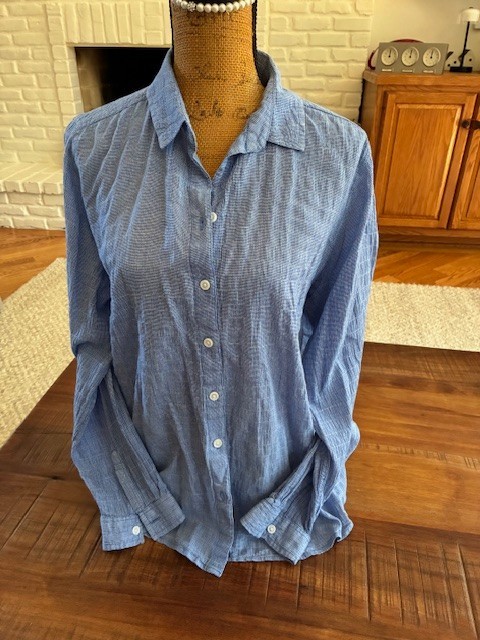 Beachlunchlounge Blue White Pattern Button Down XL - image 1