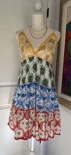 08- NWT Farm Rio for Anthropologie Tiered Mini Summer Dress  Size Small