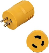 NEMA 5-15P to L5-30R RV Adapter, 30 Amp to 15 Amp 3 Prong Locking Power Plug Con