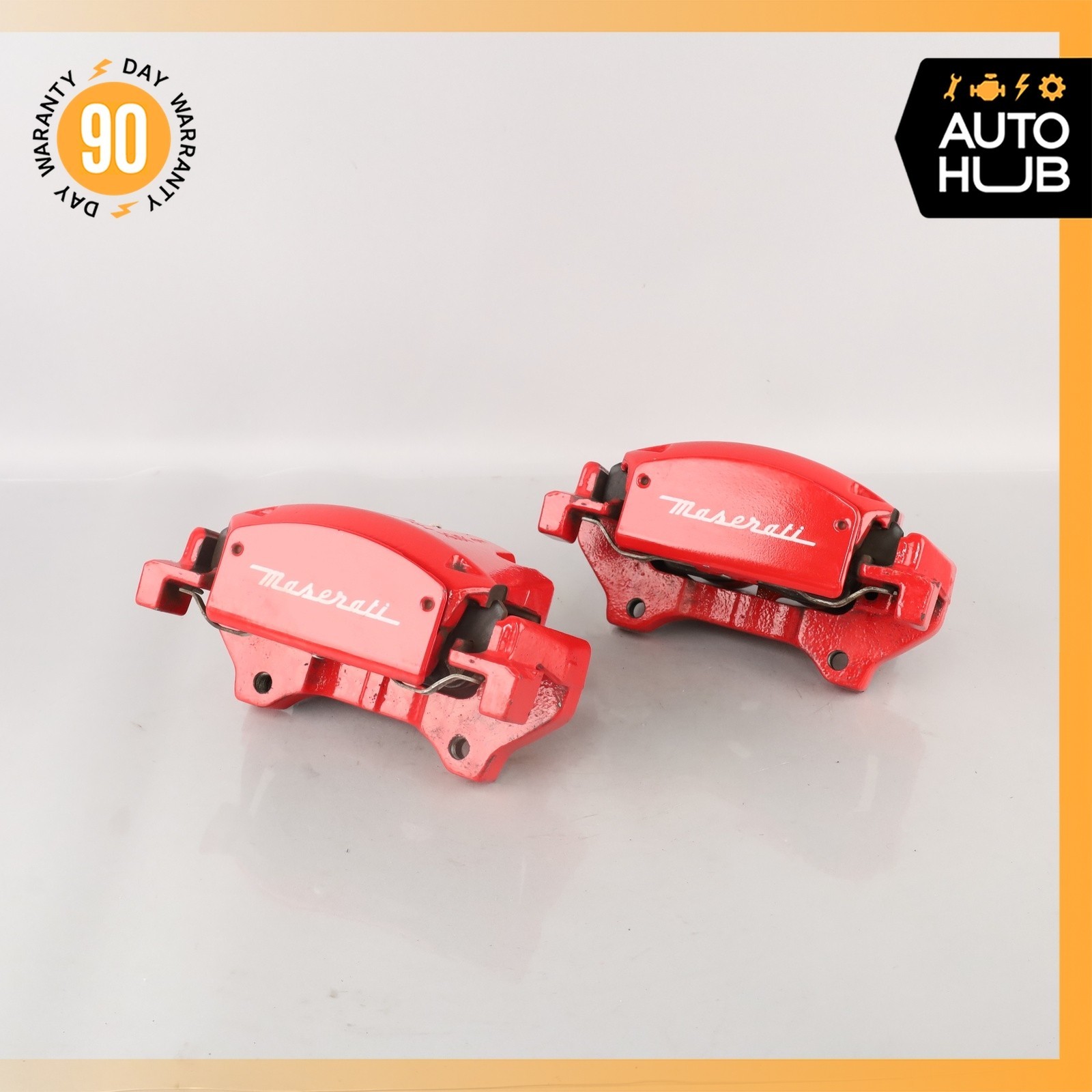 17-22 Maserati Levante M161 3.0L Front Left & Right Brake Calipers Set Red OEM