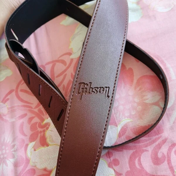 Fit Gibson 2.3" Wide Adjustable Cotton Leather Electric Guitar Bass Strap - Image 2 of 4