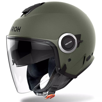 AIROH Helm Jet Helyos Military Green Grün Doppelt Visier
