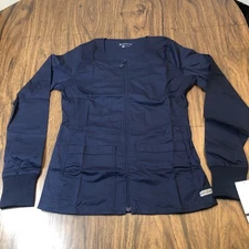 MedCouture Medical Scrub Jacket Womens XS Stretch Full Zip Pockets Lightweight