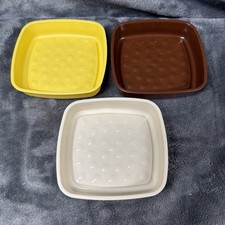 Tupperware Vintage 804 Soap Dish Container Scrub Pad Holder Purple Lot of 3