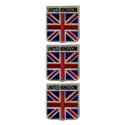 National Country Schild Flagge mit Namen Bügelbild Patch bestickt Abzeichen 3er Set