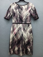 Vince Camuto Women 6 Dress Multicolor Geometric Short Sleeve Work Professional