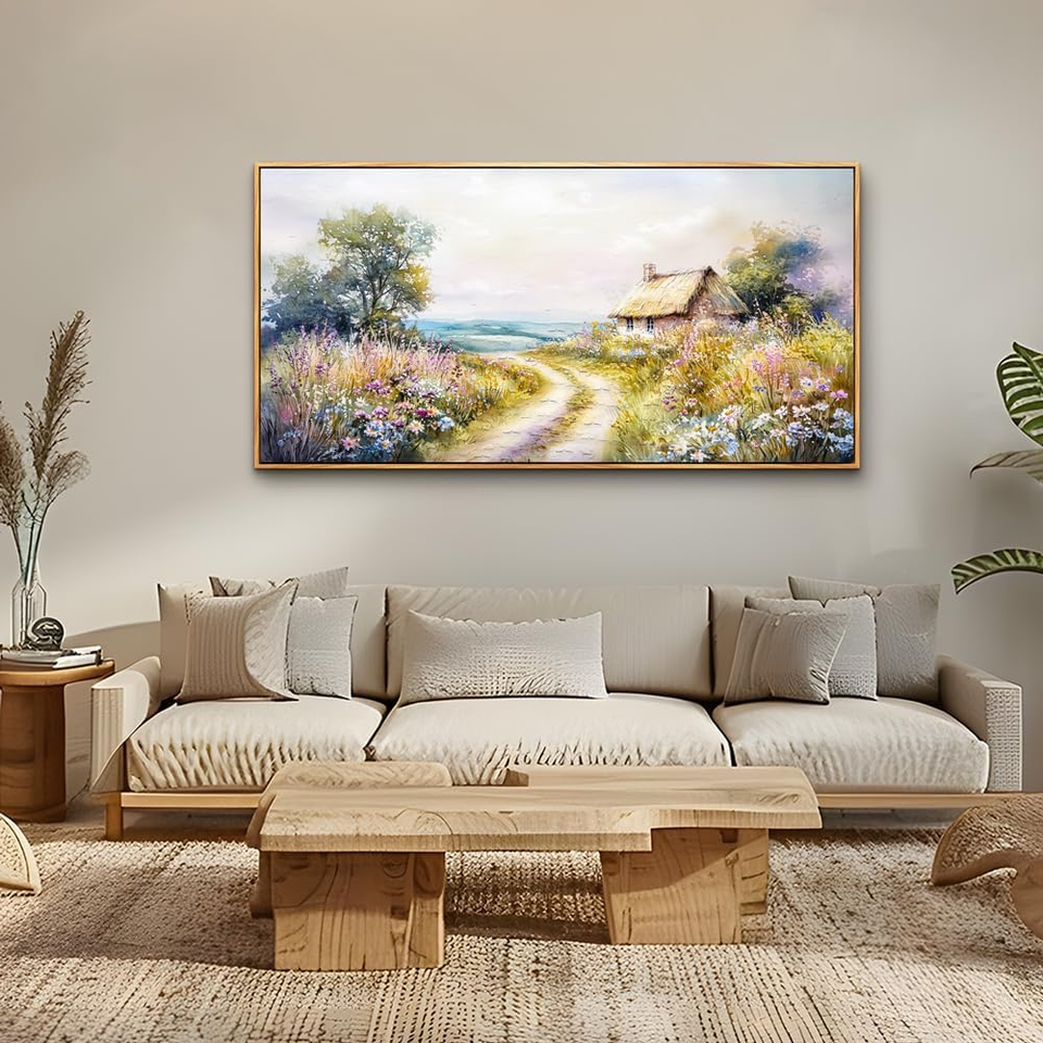 Large Wood Framed Wall Decor for Living Room Canvas Wall Art for Office ...