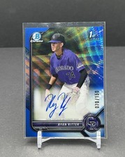 Ryan Ritter 2022 Bowman Chrome Draft 1st Blue Wave Refractor Auto /150 #CDA-RR