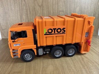 Bruder Man TGA 41.440 LOTOS Orange Recycling Trash Garbage Truck