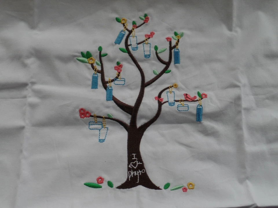 Phyto Bolsa Accesorios Cabello Tela Blanca Bordada Árbol Nuevo Embalaje Original Foto 2 de 4