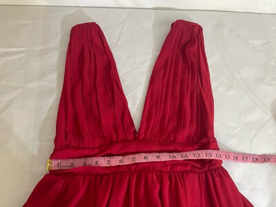 LULUS Red Sleeveless Empire Waist Side Slit Maxi Dress Size Medium | eBay