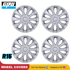 15" Replace Silver Wheel Rim Cover Hubcaps On Full Hub Caps Fit R15 Tire & Rim