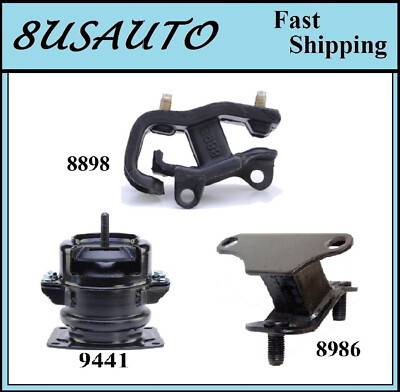 3PCS MOTOR & TRANS MOUNT FIT Honda Odyssey 3.5L Hydraulic, PILOT 3.5L 4WD