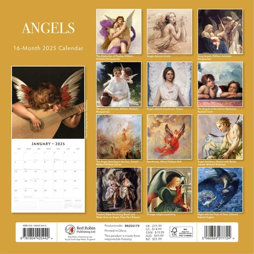 Angels 2025 Square Wall Calendar