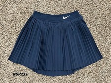 NIKE WOMEN DRI-FIT ADVANTAGE PLEATED TENNIS SKIRT OBSIDIAN DX1404-451 SIZE SMALL