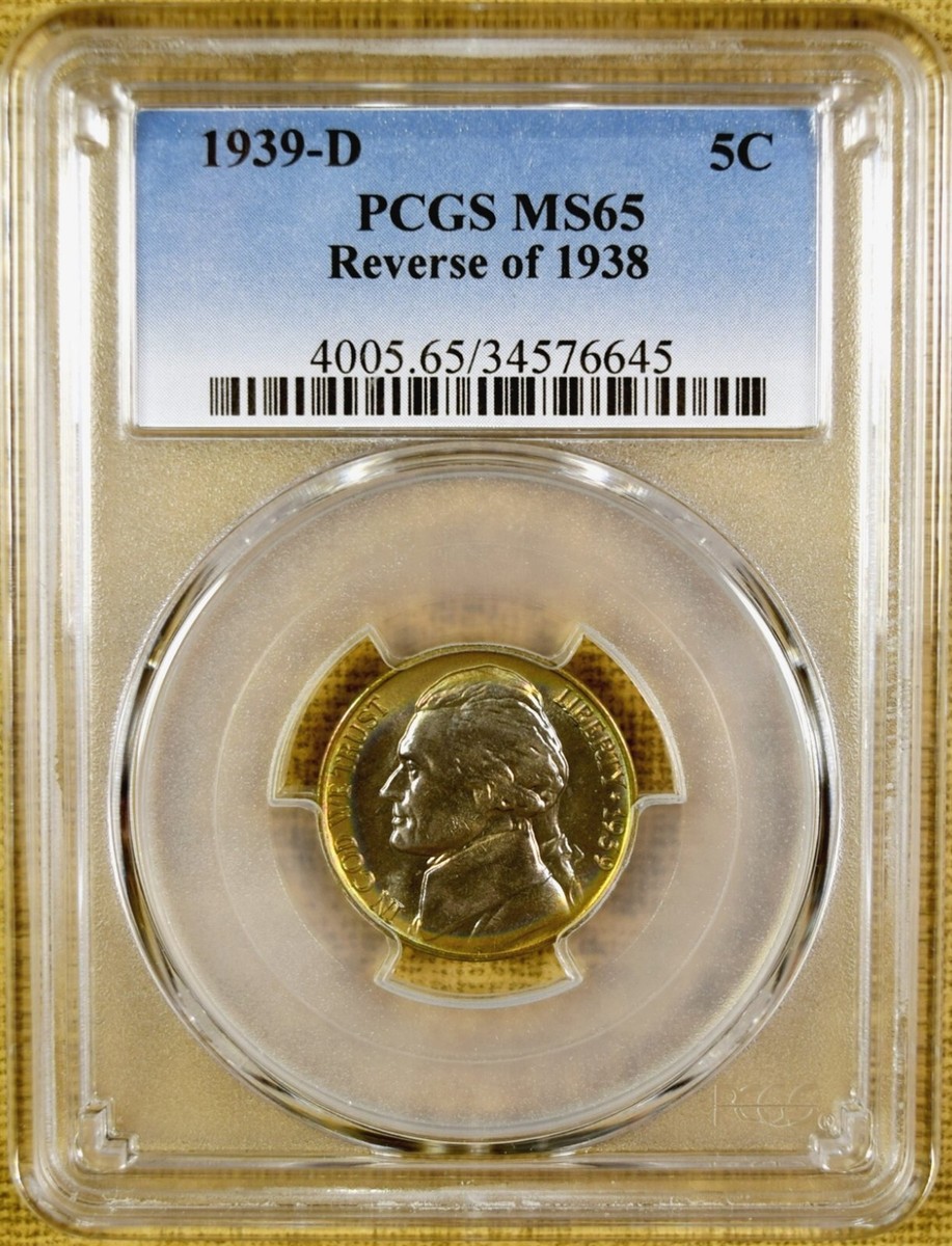 1939-D Reverse 1938 PCGS MS65 Jefferson Nickel - Peripheral Toning