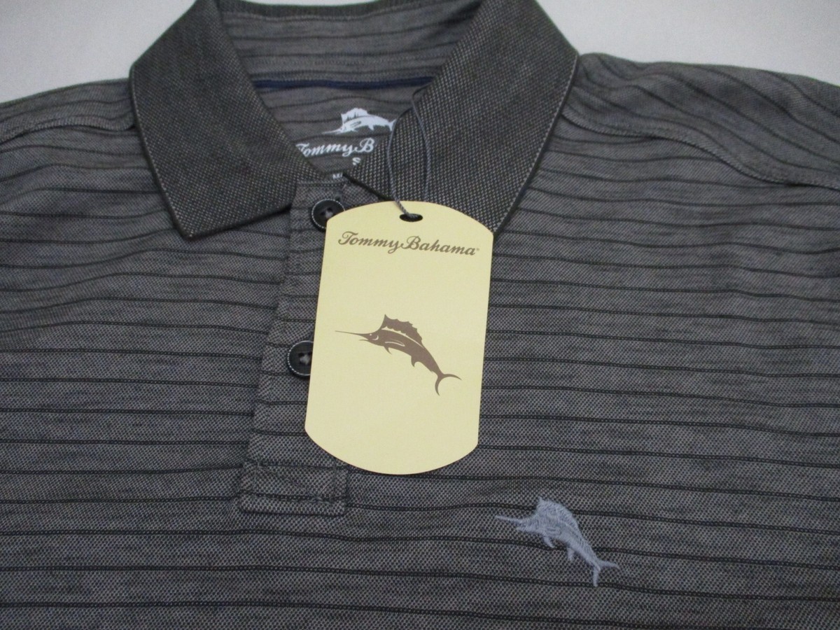 Tommy Bahama Short Sleeve Polo Cotton Coal Gray - Small | eBay