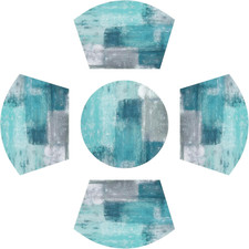 Round Table Placemats Set of 5 Woven Vinyl Wedge Placemats with Centerpiece R...