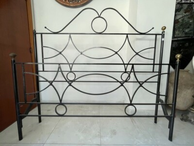 Bed Double Bed Wrought Iron Black Diamond E Alloy Wheels E Furniture Knobs Brass
