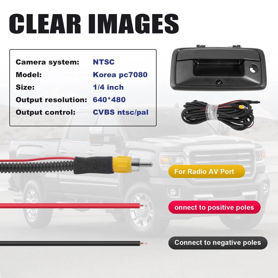 Backup Camera with Tailgate Handle For 2014-2018 Chevy Silverado/GMC Sierra 1500 - Image 4 of 4