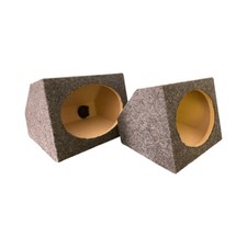 Pair 6x9 Angle Wedge Sealed Speaker Box Enclosure- Gray 6.9