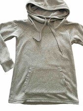 Athleta Hooded Sweatshirt Women's Gray Small Fleece Lined Thumb Holes