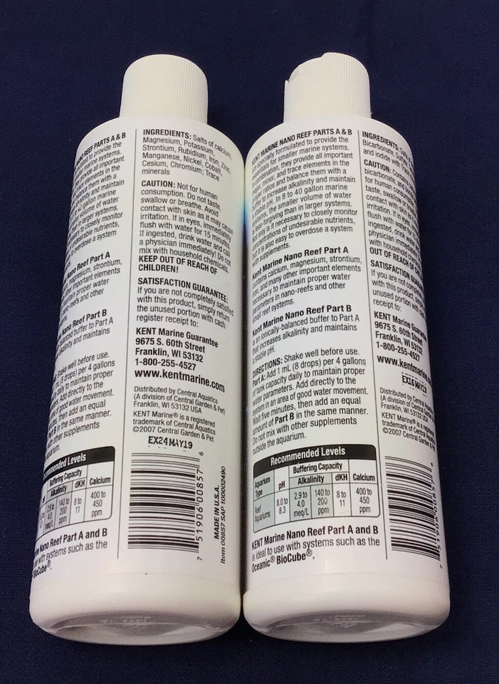 Kent Marine Nano Reef Parts A & B Bottles 8 fl oz  - Image 4 of 4