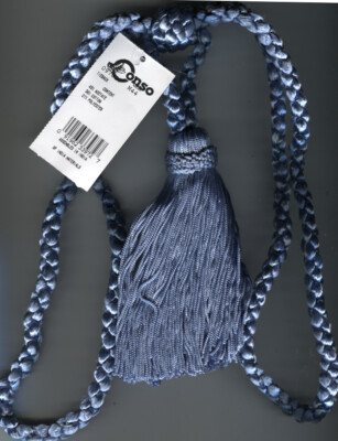 Cadet Blue Tieback 23'' Cord Spread 5'' Tassel Lot Of 2 CONSO M44