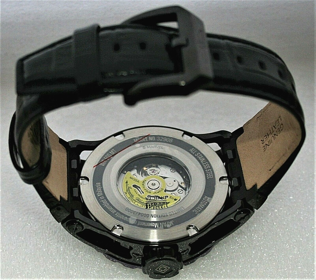Invicta Marvel Black Panther Pearl Dial LE Mens Auto 52mm Watch 