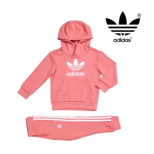 NUEVO Adidas Niños Pequeños Sudadera con Capucha y Corredores Rosa 6-9M a 3Años | eBay