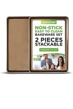NutriChef 2-Piece Nonstick XL Baking Sheets for Baking - 22" x 16" Extra Large 
